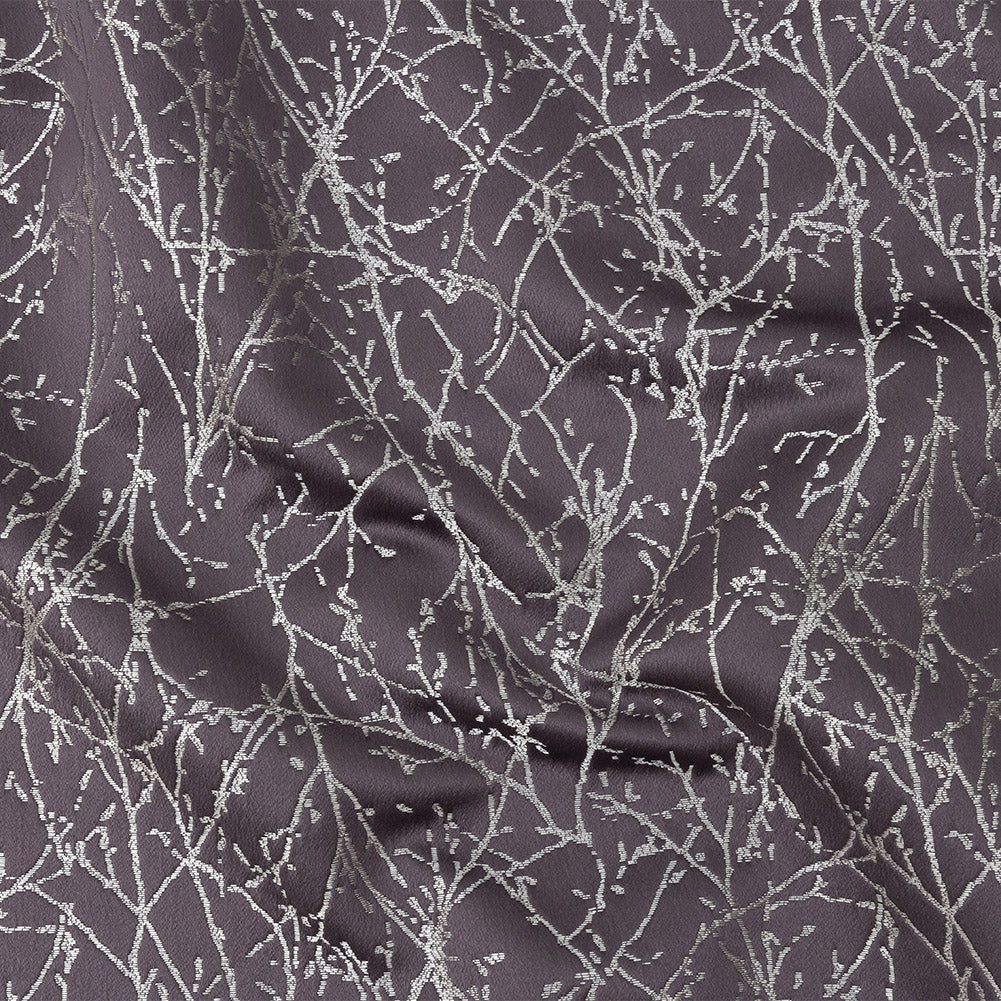 Polyester Jacquard - Amethyst Wintry Branches - British Imported