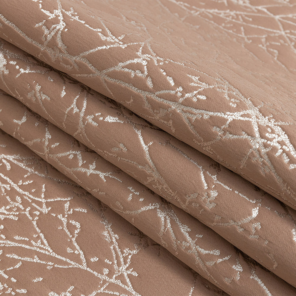 Polyester Jacquard - Blush Wintry Branches - British Imported