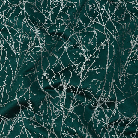 Polyester Jacquard - Emerald Wintry Branches - British Imported