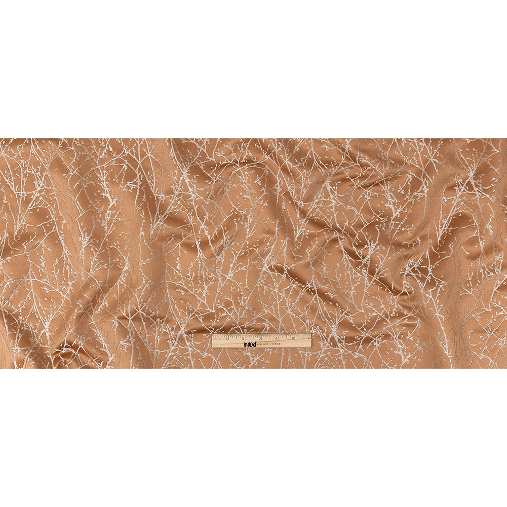 Polyester Jacquard - Rose Gold Wintry Branches - British Imported