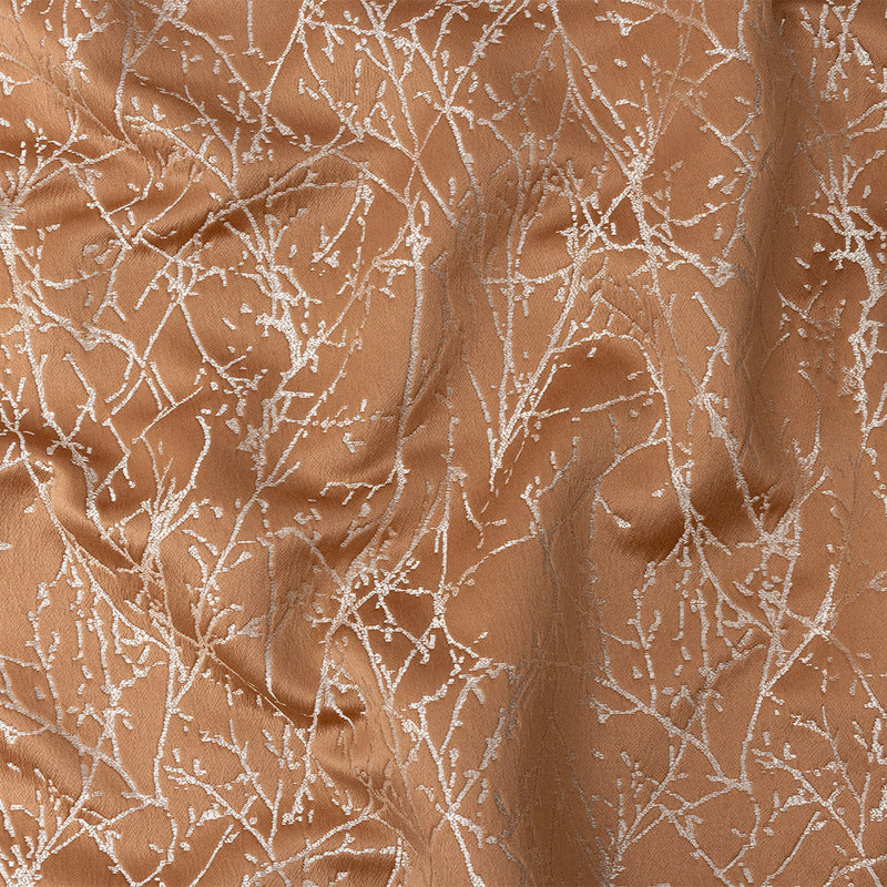 Polyester Jacquard - Rose Gold Wintry Branches - British Imported