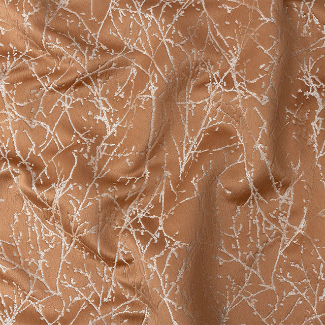 Polyester Jacquard - Rose Gold Wintry Branches - British Imported