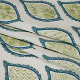Cotton Canvas Print - Lagoon Textured Leaves - British Imported