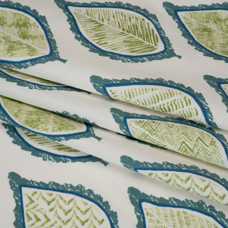 Cotton Canvas Print - Lagoon Textured Leaves - British Imported