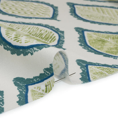 Cotton Canvas Print - Lagoon Textured Leaves - British Imported