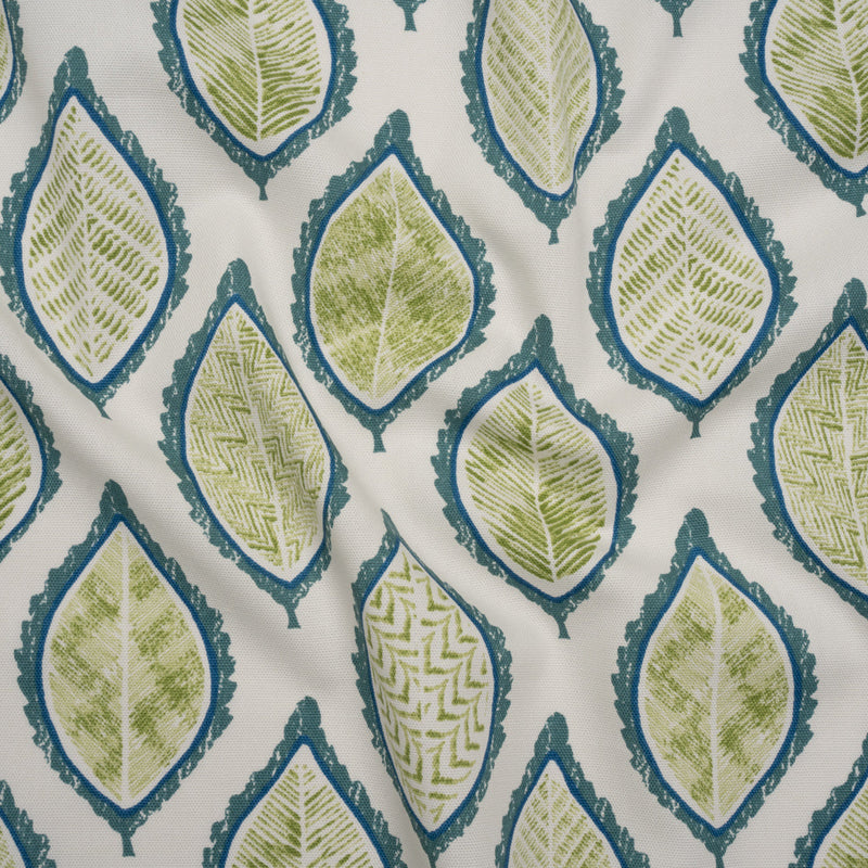 Cotton Canvas Print - Lagoon Textured Leaves - British Imported