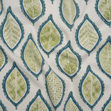 Cotton Canvas Print - Lagoon Textured Leaves - British Imported