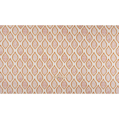 Cotton Canvas Print - Tangerine Textured Leaves - British Imported