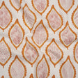 Cotton Canvas Print - Tangerine Textured Leaves - British Imported