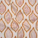 Cotton Canvas Print - Tangerine Textured Leaves - British Imported