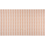 Cotton Canvas Print - Tangerine Leaves and Stripes - British Imported