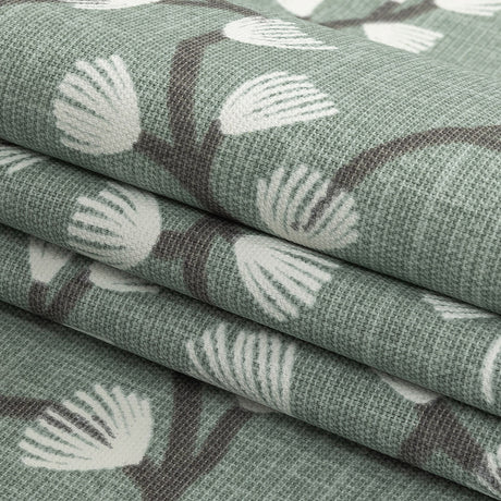 Cotton Canvas Print - Seafoam Japanese Blooms - British Imported