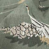 Cotton Canvas Print - Olive Cranes - British Imported