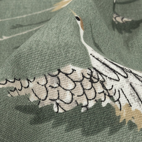 Cotton Canvas Print - Olive Cranes - British Imported