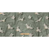 Cotton Canvas Print - Olive Cranes - British Imported