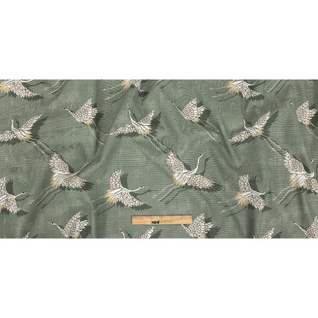 Cotton Canvas Print - Olive Cranes - British Imported