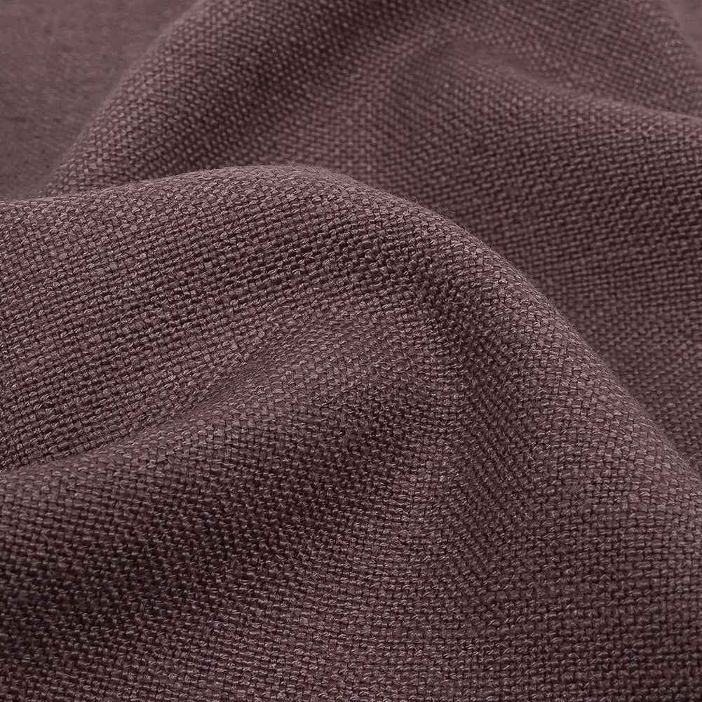 Polyester, Viscose and Linen Woven - Aubergine - British Imported