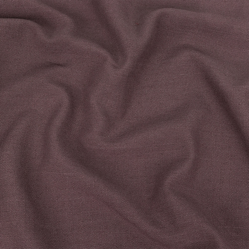 Polyester, Viscose and Linen Woven - Aubergine - British Imported