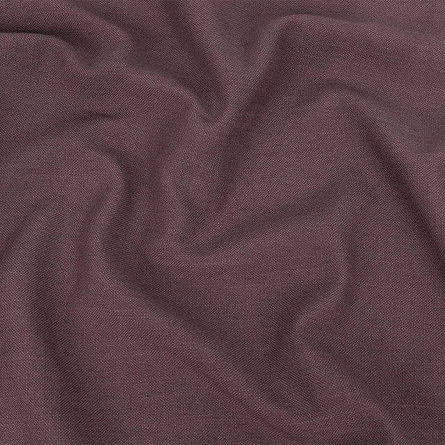 Polyester, Viscose and Linen Woven - Aubergine - British Imported
