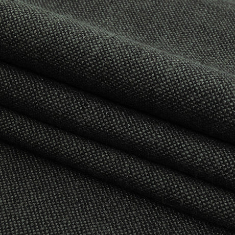 Polyester, Viscose and Linen Woven - Charcoal - British Imported