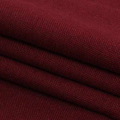 Polyester, Viscose and Linen Woven - Claret - British Imported