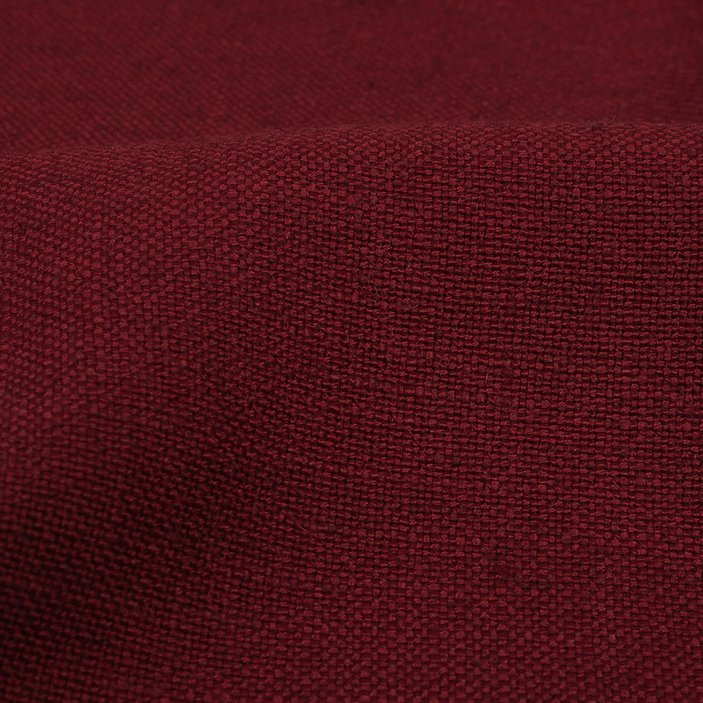 Polyester, Viscose and Linen Woven - Claret - British Imported