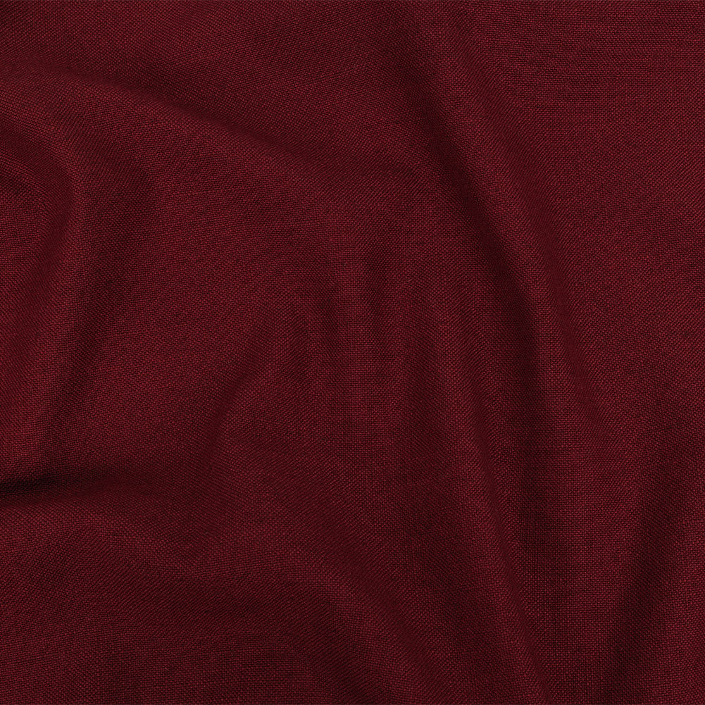 Polyester, Viscose and Linen Woven - Claret - British Imported