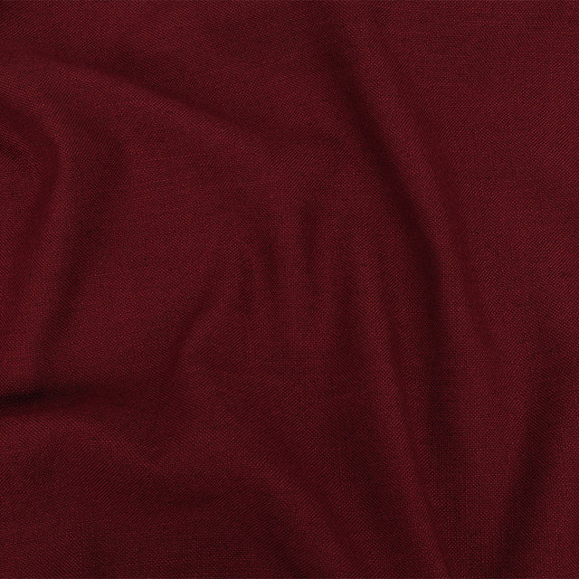 Polyester, Viscose and Linen Woven - Claret - British Imported