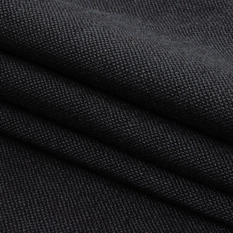 Polyester, Viscose and Linen Woven - Ebony - British Imported