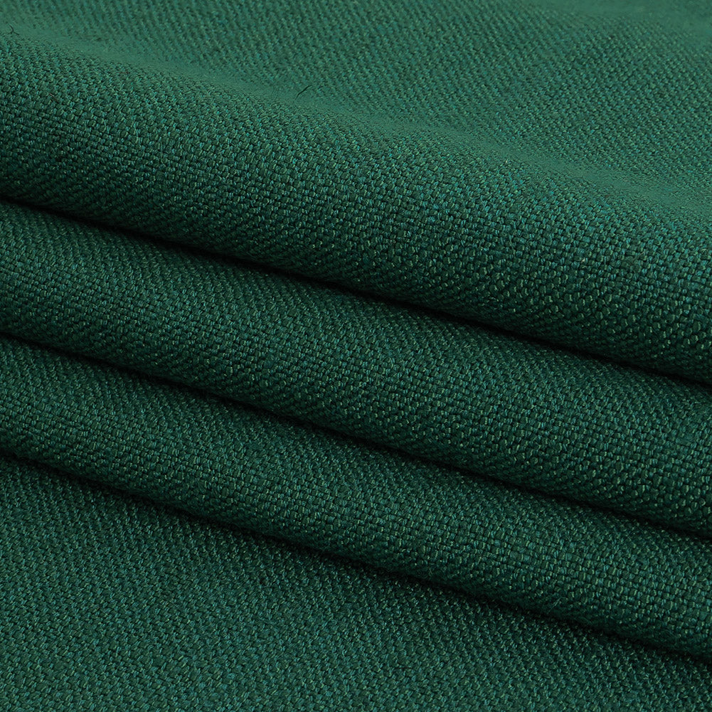 Polyester, Viscose and Linen Woven - Emerald - British Imported
