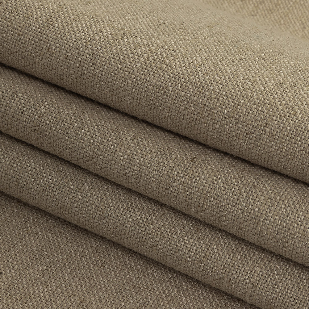 Polyester, Viscose and Linen Woven - Fawn - British Imported
