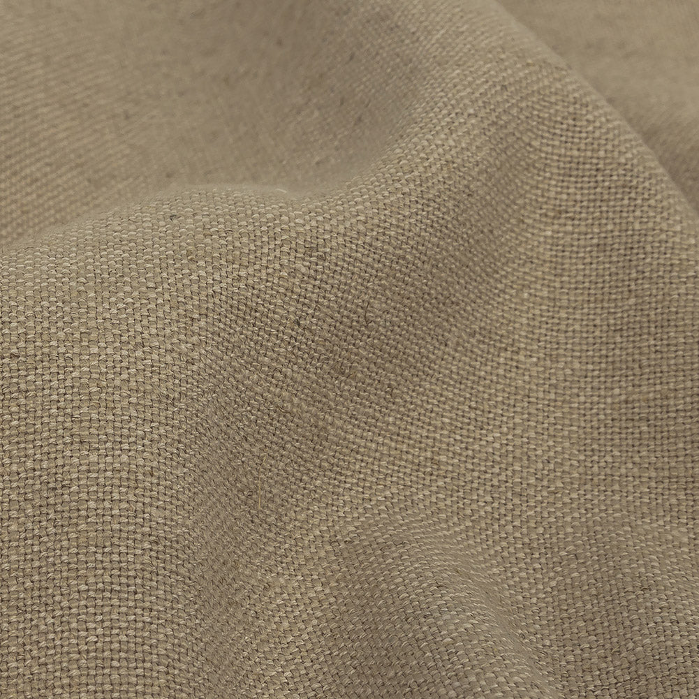 Polyester, Viscose and Linen Woven - Fawn - British Imported