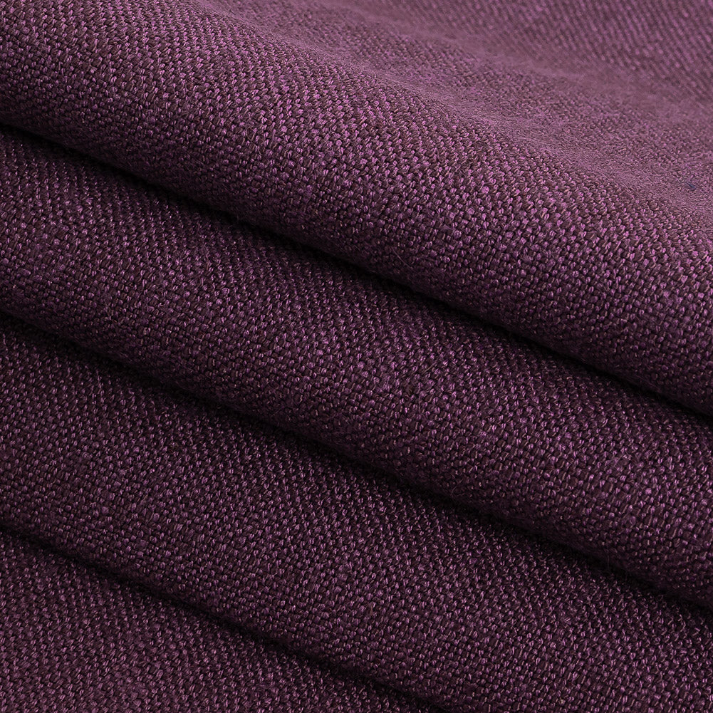 Polyester, Viscose and Linen Woven - Grape - British Imported