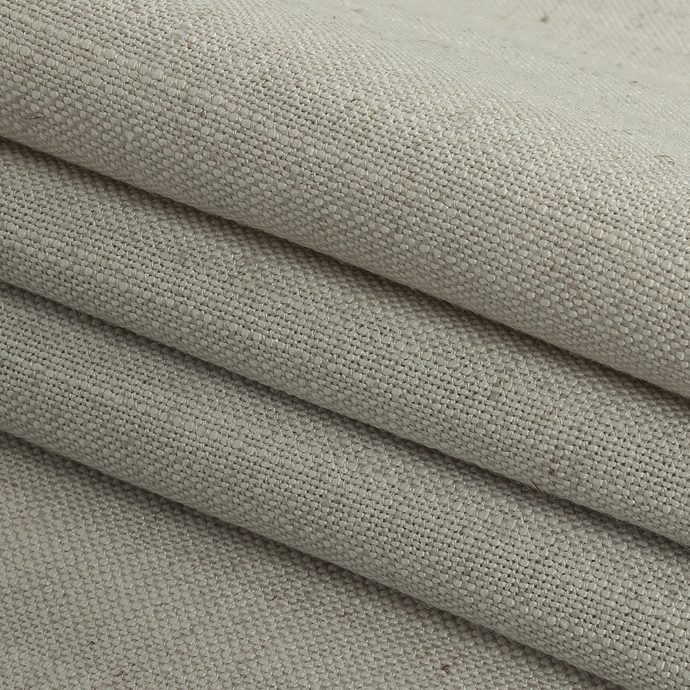 Polyester, Viscose and Linen Woven - Ivory - British Imported