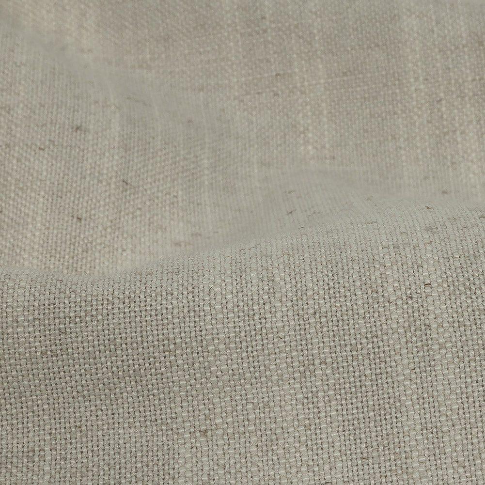 Polyester, Viscose and Linen Woven - Ivory - British Imported