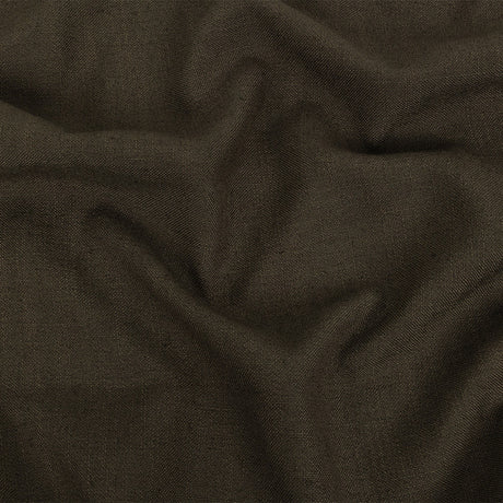 Polyester, Viscose and Linen Woven - Mocha - British Imported