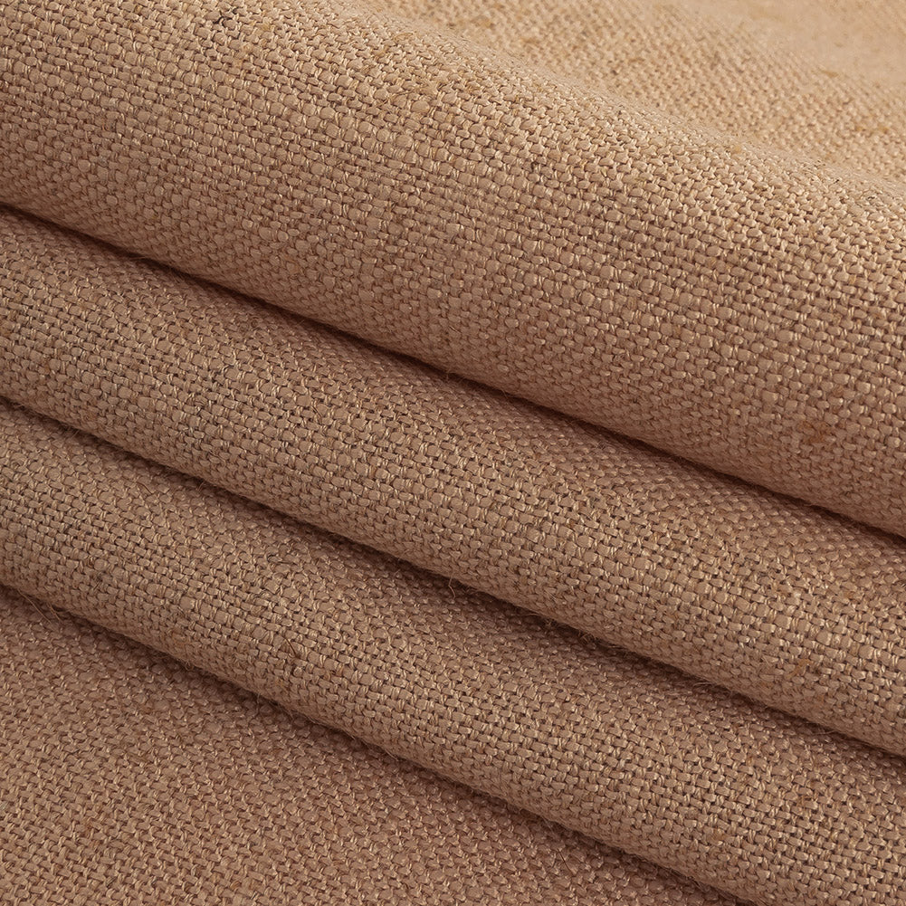 Polyester, Viscose and Linen Woven - Nude - British Imported