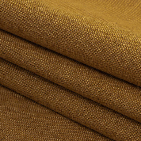 Polyester, Viscose and Linen Woven - Ochre - British Imported