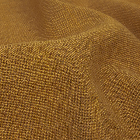 Polyester, Viscose and Linen Woven - Ochre - British Imported