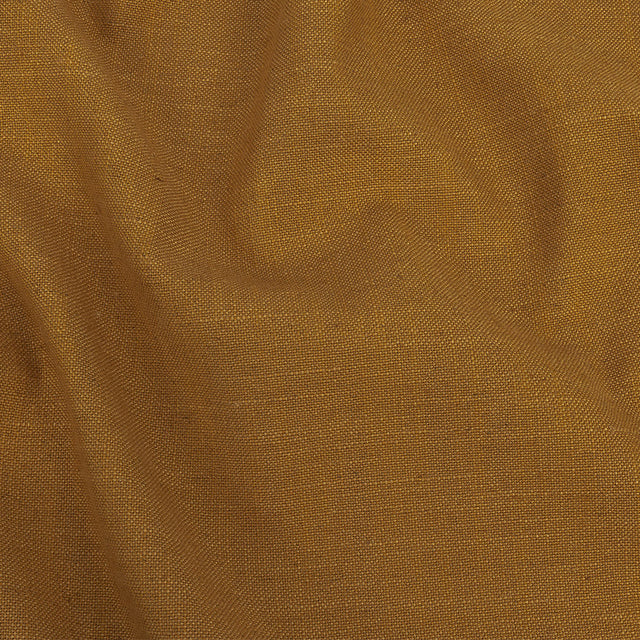 Polyester, Viscose and Linen Woven - Ochre - British Imported
