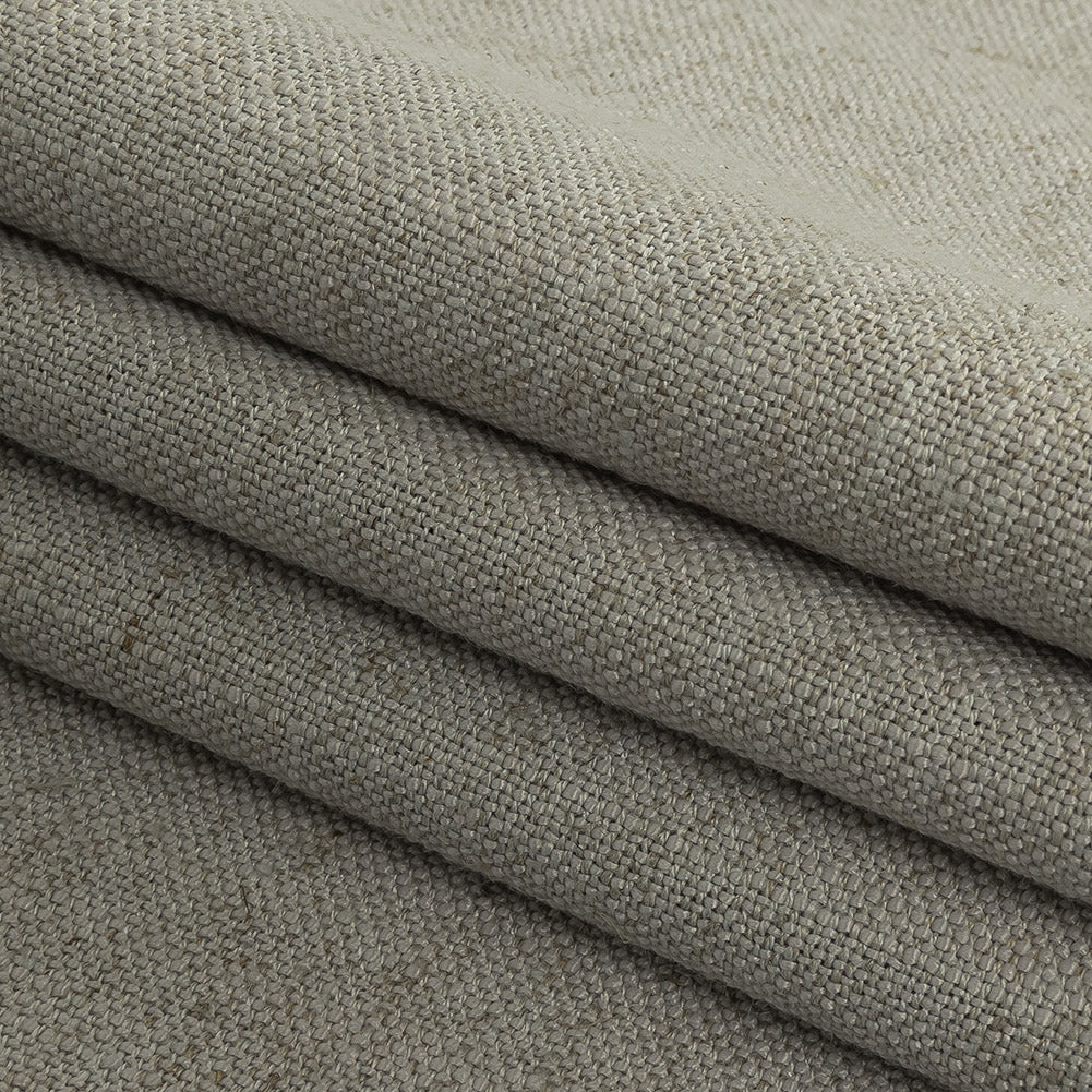 Polyester, Viscose and Linen Woven - Pebble - British Imported
