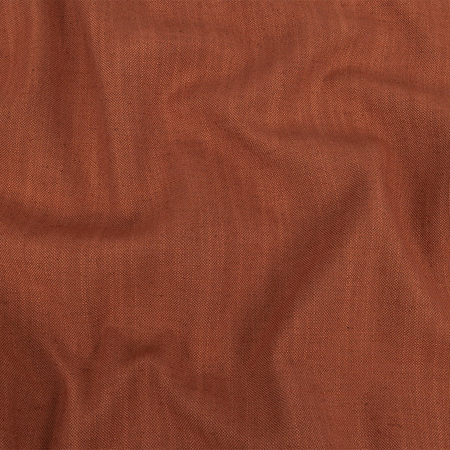 Polyester, Viscose and Linen Woven - Rust - British Imported