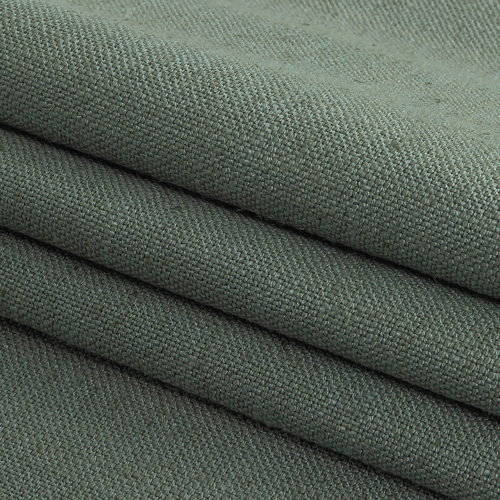 Polyester, Viscose and Linen Woven - Sage - British Imported