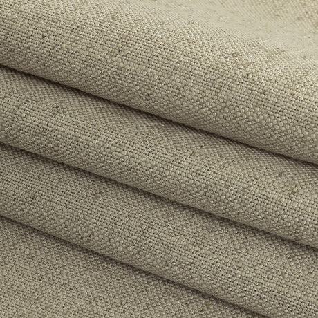 Polyester, Viscose and Linen Woven - Stone - British Imported