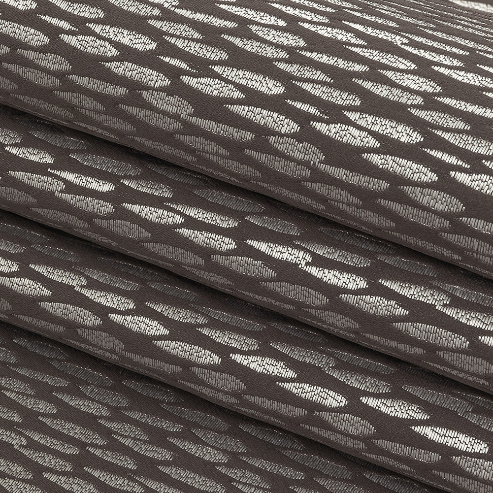 Luminous Drapery Jacquard - Charcoal Raindrops - British Imported