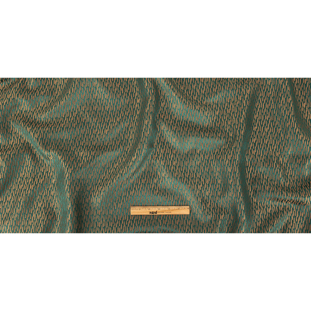 Luminous Drapery Jacquard - Emerald Raindrops - British Imported