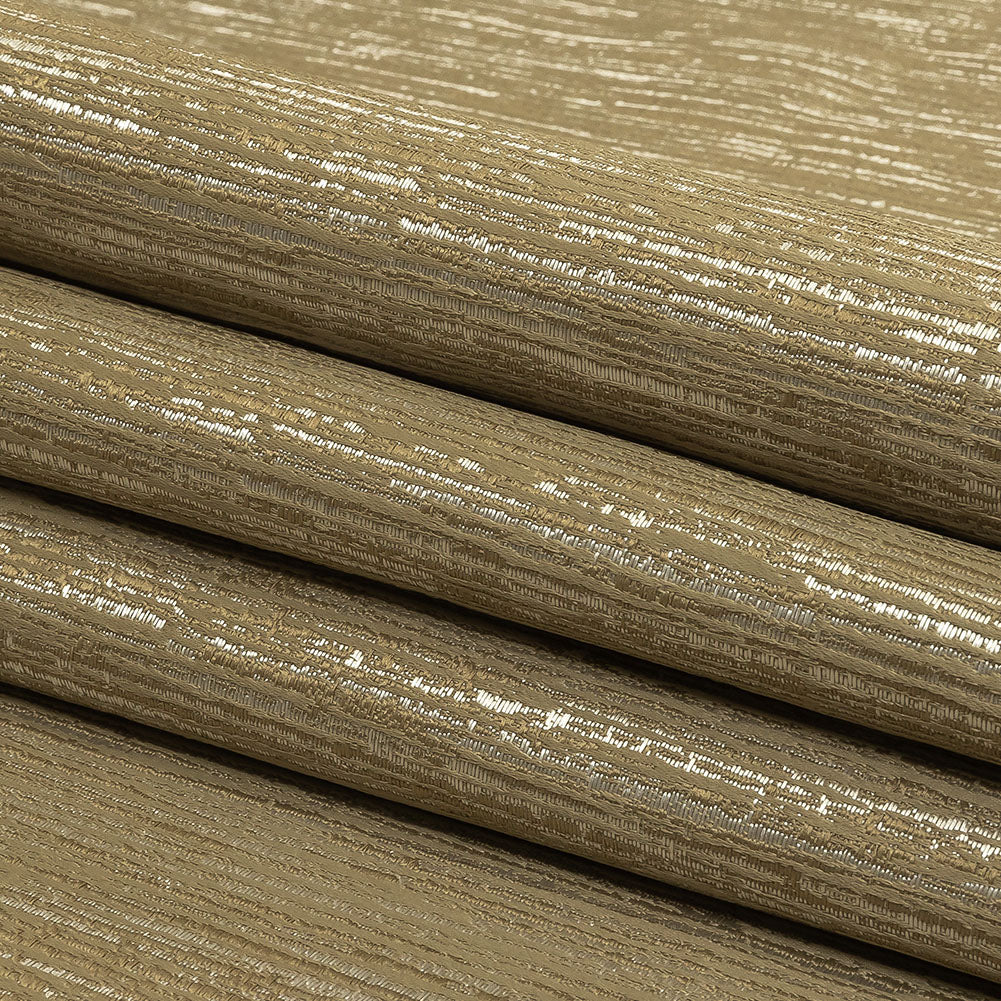 Recycled Polyester Jacquard - Gold Striated - British Imported