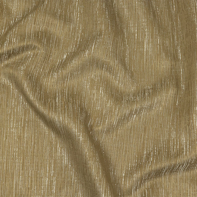 Recycled Polyester Jacquard - Gold Striated - British Imported