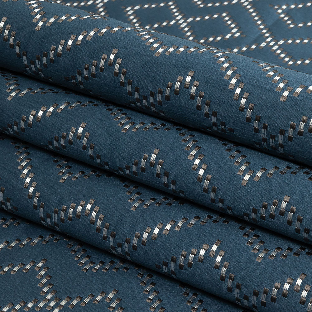 Recycled Polyester Jacquard - Danube Geometric Diamonds - British Imported