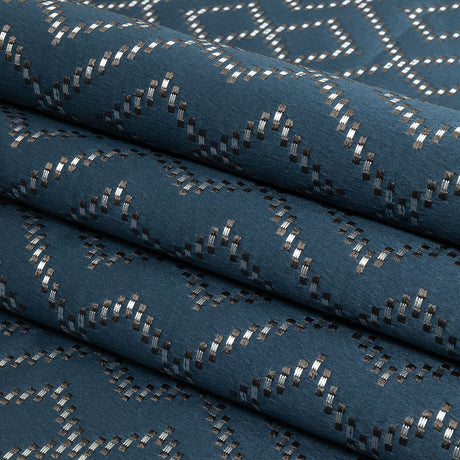 Recycled Polyester Jacquard - Danube Geometric Diamonds - British Imported